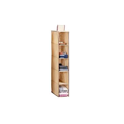 Preisvergleich für HAC24 Hängeregal Ordnungshelfer Kleiderschrank Organizer Schrankorganizer, 1-tlg., Braun mit 5 Fächern, aus Textil