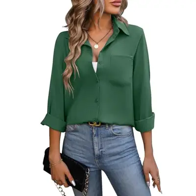 Preisvergleich für LEKOPUR Bluse Damen Langarm Damenblusen Sommer