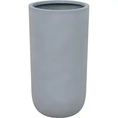 Preisvergleich für toom Pflanzgefäß 'Palomo' Polyfibre Betonoptik grau rund Ø 30 x 55 cm, BxHxT 30x55x30 cm, aus Fiberglas