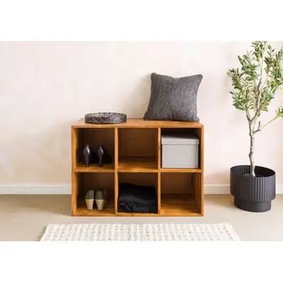 Preisvergleich für Würfelregal Akazie 60x40x86 natur lackiert MONTREAL #136, BxHxT 60x86x40 cm, in der Farbe Braun, aus Holz