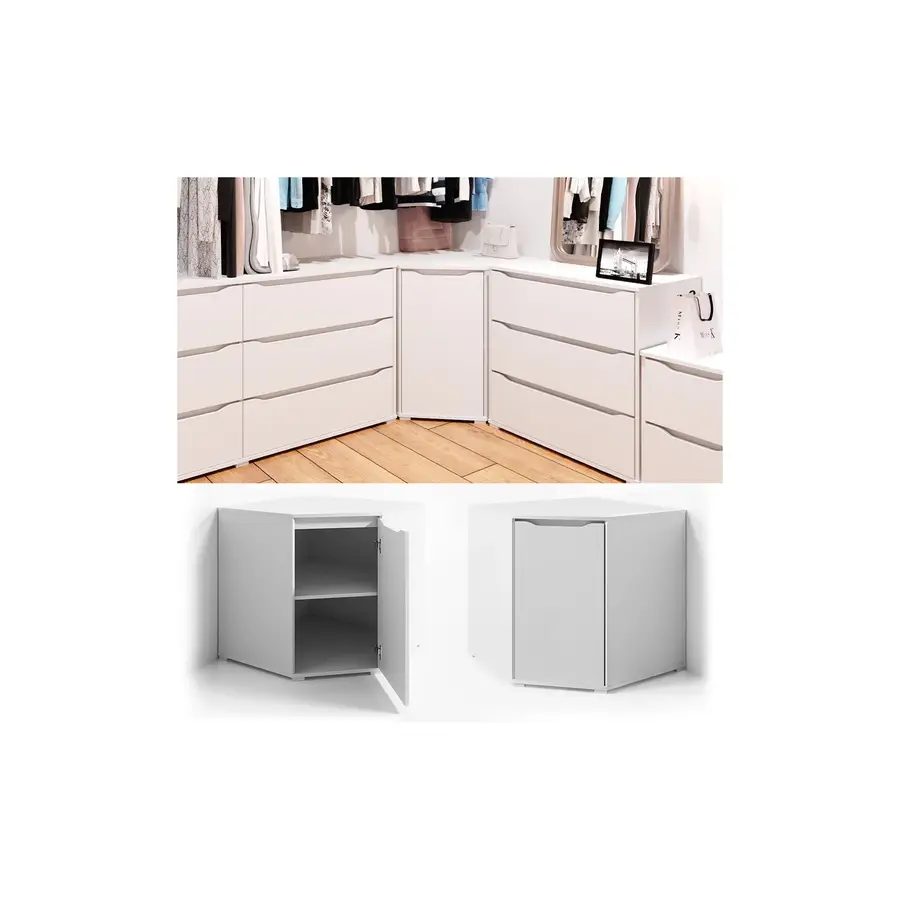 Preisvergleich für VICCO Eck Kommode RUBEN Weiß Sideboard Mehrzweckschrank Schrank Kleiderschrank, BxHxT 78x76.6x78 cm, aus Spanplatte