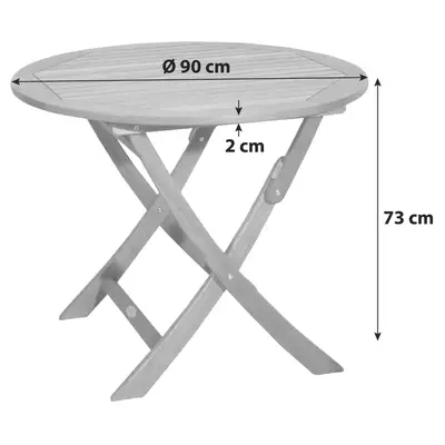 Preisvergleich für Gartenklapptisch Stockholm Holz, BxHxT 90x73x90 cm, in der Farbe Braun