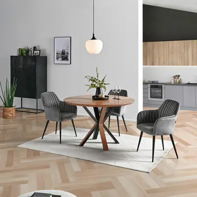 Preisvergleich für Livetastic ESSTISCH Akazie, BxHxT 120x76x120 cm, aus Metall