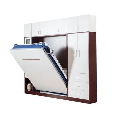 Preisvergleich für Schrank Bett Wandschrank Betten Wohnwand Schlafzimmer Gstezimmer Mbel Regal, in der Farbe Weiss