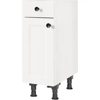 Preisvergleich für nobilia Unterschrank Cascada, Ausrichtung wählbar, vormontiert, in den Breiten 30, 45 und 60 cm Breite, mit höhenverstellbaren, BxHxT 30x87x58 cm, in der Farbe Weiss, aus Holzwerkstoff