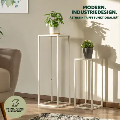 Preisvergleich für bremermann BLUMENHOCKER Weiß 30x90x30 cm, aus Metall