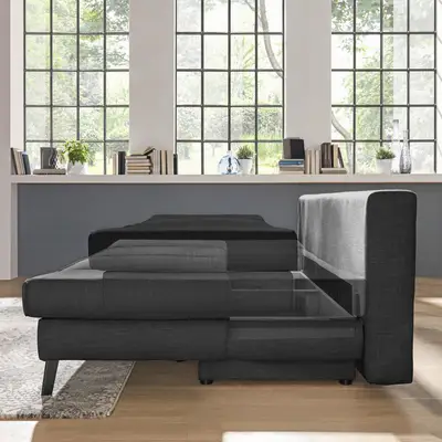 Preisvergleich für Novel SCHLAFSOFA Anthrazit 200x85x90 cm, aus Metall