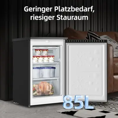 Preisvergleich für CHiQ 85L Gefrierschrank, 4 Sterne Schnellgefrieren(-24°C) |EEK C, 103kWh/Jahr, 39dB ultraleise| 845mm H,umkehrbare Tür｜Tiefkühlschrank,, in der Farbe Schwarz