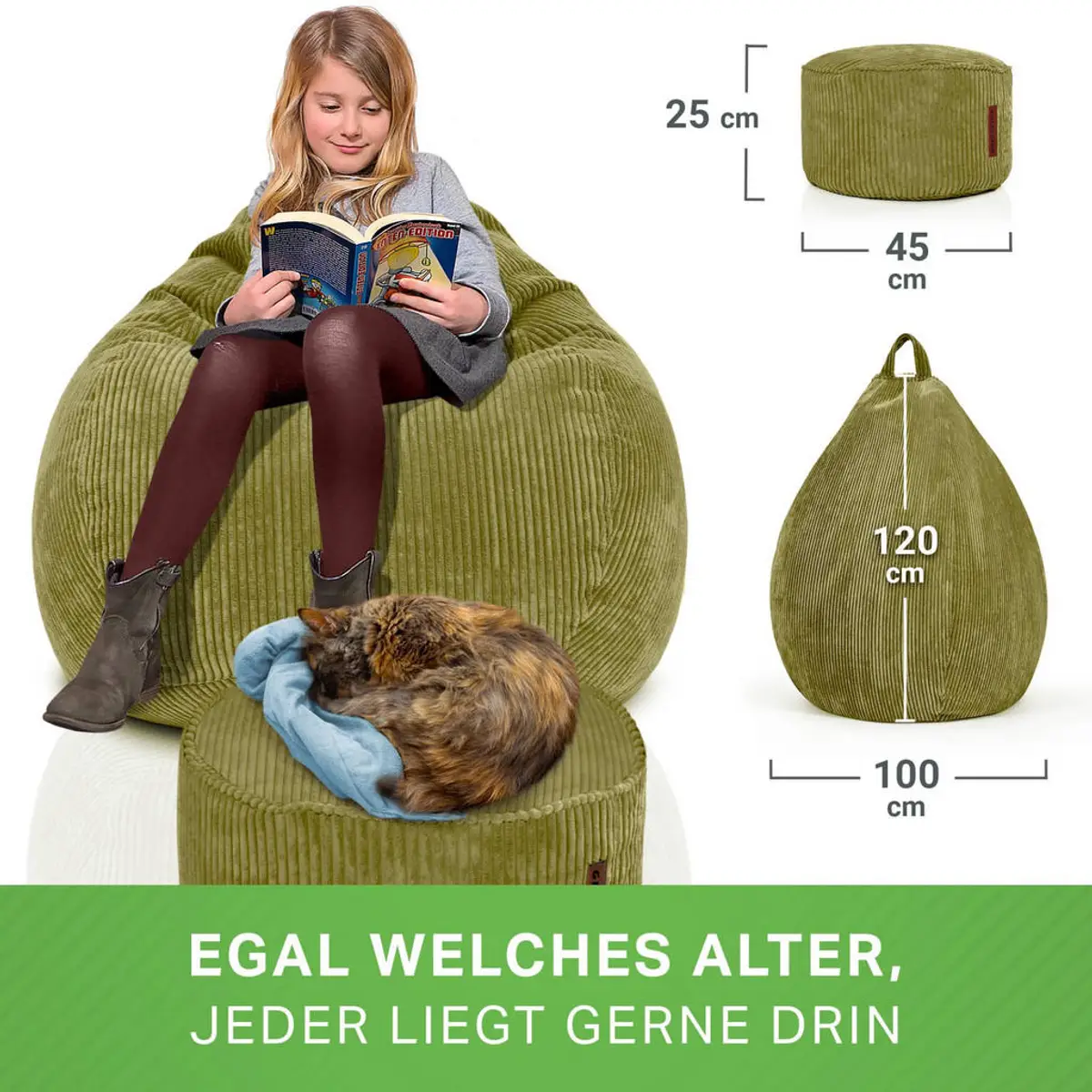 Luxus Green Bean Sitzsack Xxl Ebenbild