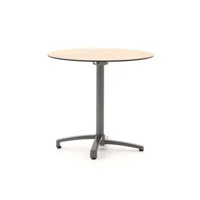 Preisvergleich für Bellagio Canzo Gartentisch klappbar ø80 cm (h:73 cm), BxT 70x70 cm, in der Farbe Grau, aus Aluminium