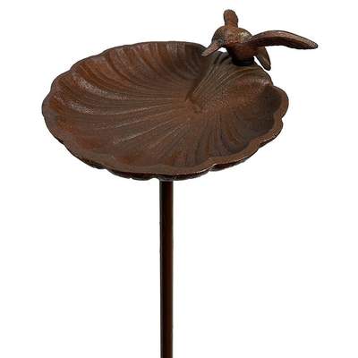 Vogeltränke Stehend Gusseisen 77 Cm - Bemaltes Vogelbad & Futterschale Für Gartenvögel