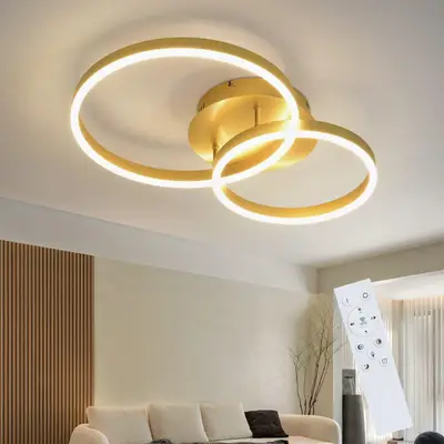 Preisvergleich für LED-DECKENLEUCHTE Macarthur 30/40/24cm Deckenlampe, BxHxT 30x24x40 cm, in der Farbe Gold, aus Metall
