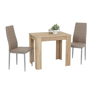 Preisvergleich für Tisch Kassel Holzdekor Sonoma Eiche 86x76x60 cm, BxHxT 86x60x76 cm, in der Farbe Braun, aus Nachbildung