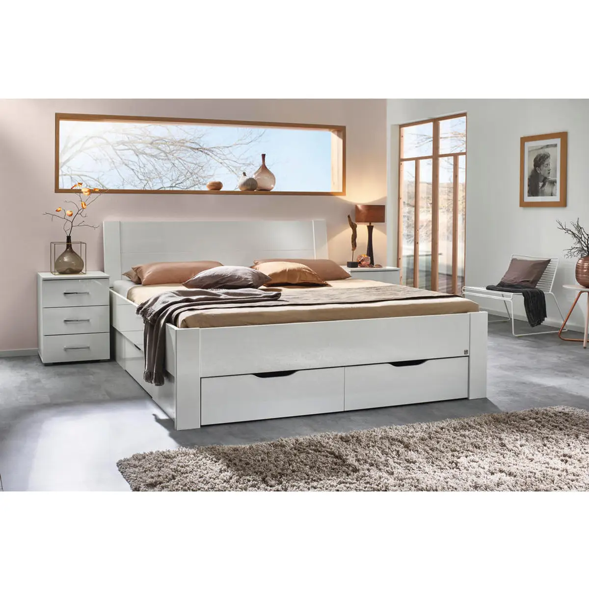 Preisvergleich für Xora STAURAUMBETT Weiß, BxT 180x200 cm, aus ...