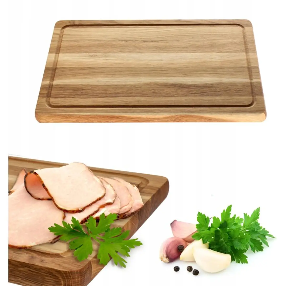 Preisvergleich für KADAX Küchenschneidebrett aus Holz 40x24, Eiche, aus ...