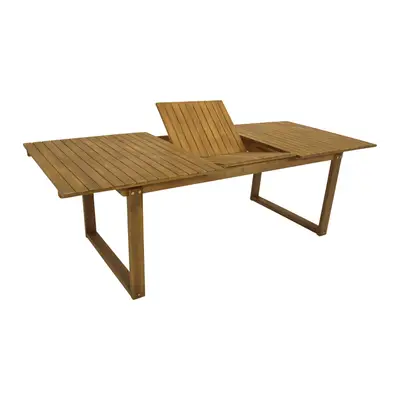 Preisvergleich für DEGAMO Ausziehtisch SANTIAGO 180/240x100cm rechteckig, Akazie geölt, FSC-zertifiziert, BxHxT 180x100x240 cm, in der Farbe Braun, aus Akazienholz