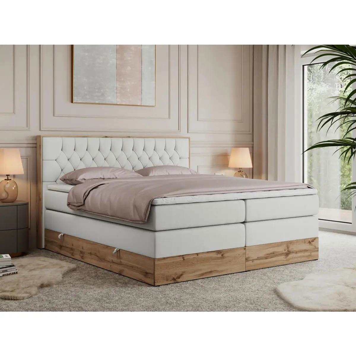 Preisvergleich für MKS BOXSPRINGBETT Weiß, BxHxT 140x65x200 cm, aus ...