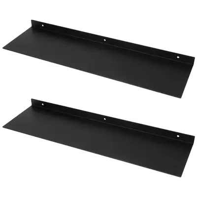Preisvergleich für FIFITARA Wandregal 60cm 2er Set Aus Stahl Schwarz Pulverbeschichtet Schweberegal Wandboard Bücherregal Metallregal Mit Dübeln,