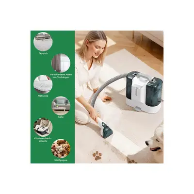 Preisvergleich für AKKEE Wasch-Sauger Teppichreinigungsgerät Polsterreiniger Gerät, Bodenschrubber 25000Pa, 450 W, beutellos, flexibel einsetzbaren, in der Farbe Schwarz