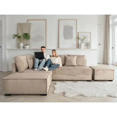 Home affaire Ecksofa Night & Day L-Form, B: 316 cm mit Dauer-Schlaffunktion 180x200 cm Set: Sofa & Hocker, Bettfunktion, Bettkasten & Kissen,