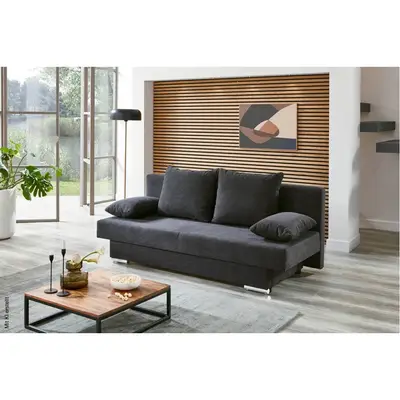 Preisvergleich für Schlafsofa Grenoble anthrazit Microfaser B/H/T: ca. 190x38x70 cm