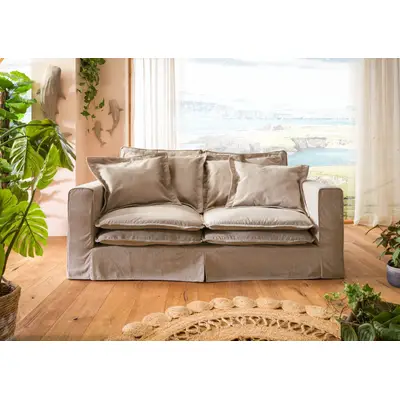 Preisvergleich für Hussensofa 2-Sitzer 196x108x76 beige KINGSTON, BxHxT 196x76x108 cm, aus Polyester