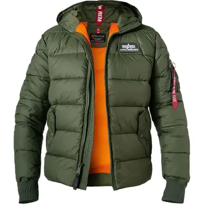 ALPHA INDUSTRIES Herren Steppjacke grün unifarben