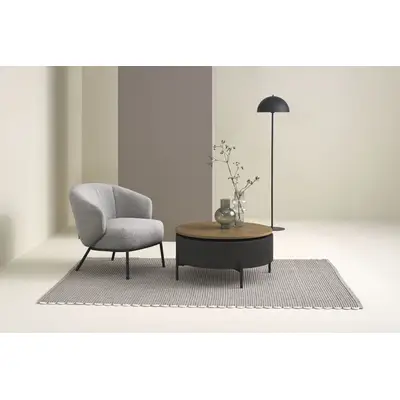 Preisvergleich für SCHÖNER WOHNEN-Kollektion Couchtisch HEROY 1 Stk. tlg. 80 cm, Tischplatte drehbar mit Stauraum, BxHxT 80x80x40 cm, in der Farbe Schwarz, aus Pulverbeschichtet