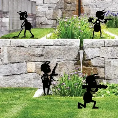 Preisvergleich für Garten Dekor Ameisen im Freien Metall Ameisen Garten Ornamente Hof Metall Kunst Hinterhof Rasen Pfähle Dekor Ameisen Garten
