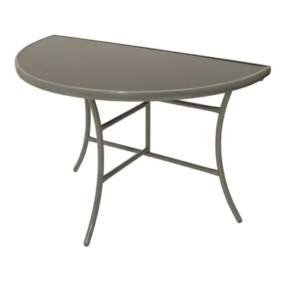 Preisvergleich für DEGAMO Wandtisch Palermo halbrund, Metall + Glas schwarz, BxHxT 110x72x58 cm