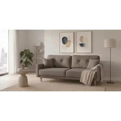 Preisvergleich für OTTO home 3-Sitzer TRIPLO optionale Schlafsofa mit Bettkasten, Maße B/T/H: 215/100/89 cm Wahlweise Bettfunktion - Liegefläche, BxHxT 215x100x89 cm, in der Farbe Beige, aus Polyester