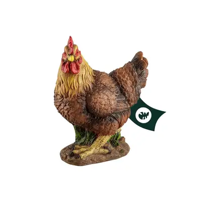 Gartenfigur Huhn – Lustige Dekofigur Aus Harz, Handbemalt, Wetterfest Für Garten, Terrasse Oder Wohnzimmer