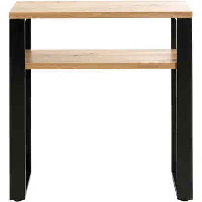 HAKU Console chêne, Noir, Bois Massif, métal - Dim.: L 100 cm x H 75 cm x P 35 cm, Style: Modern