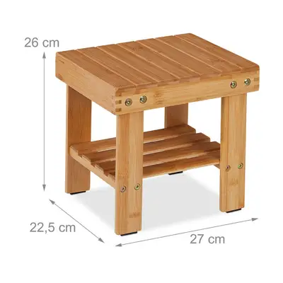 Preisvergleich fr Relaxdays BADHOCKER Hellbraun, BxHxT 27x26x22.5 cm, aus  Bambus | Ladendirekt