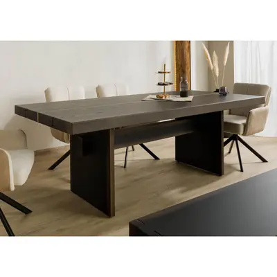 Preisvergleich für Massivmoebel24 ESSTISCH Dunkelbraun 100x76x244 cm, aus Holz