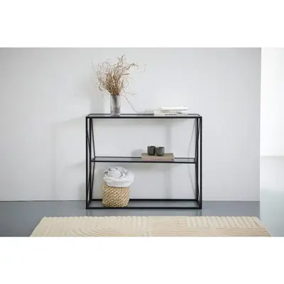 Preisvergleich für Xora KONSOLENTISCH Grau, Schwarz 30x80x100 cm, aus Metall