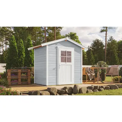 Preisvergleich für OBI Outdoor Living Holz-Gartenhaus Monza Satteldach Lasiert 205 cm x 174 cm, BxHxT 260x227x178 cm
