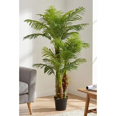 Kunstpalme Palme KP103 mit 3 Stämmen große Kunstpflanze Palme 180cm Hoch, Arnusa, Höhe 180 cm, künstliche Pflanze groß fertig im Topf