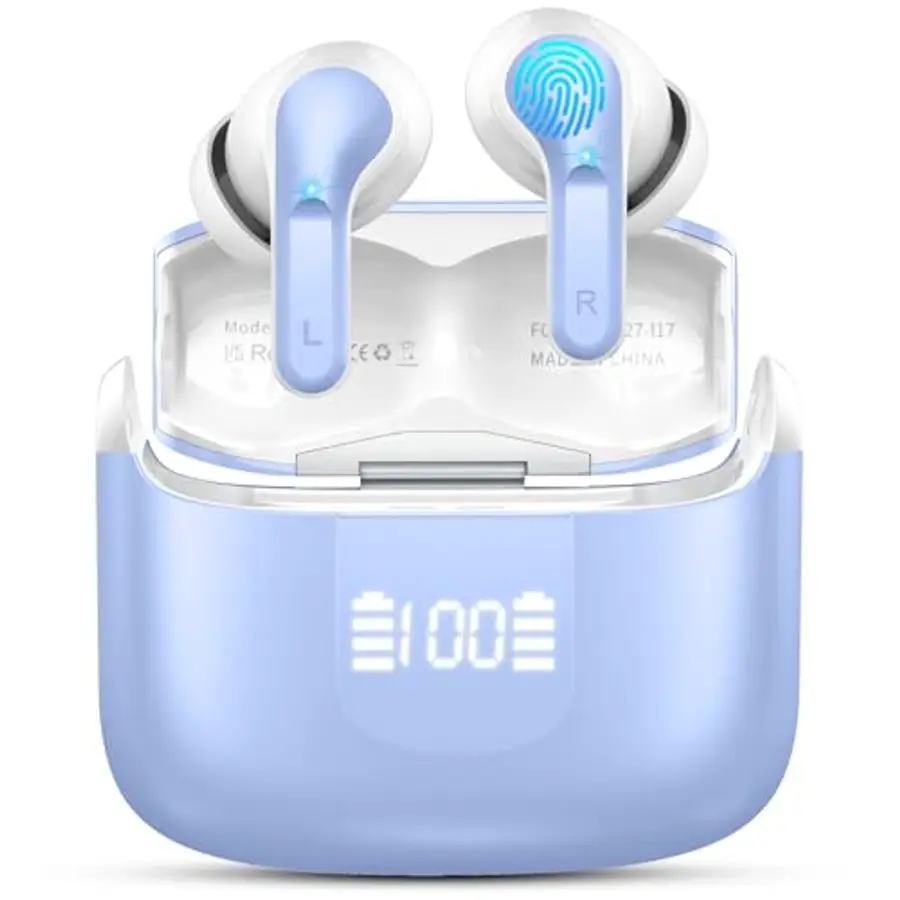 Bluetooth Kopfhörer, Kopfhörer Kabellos Bluetooth 5.4 In Ear Kopfhörer Bluetooth Mit 4 Mic, 42H Kabellose Kopfhörer ENC Noise Cancelling, Tiefer Bass Earbuds IP7 Wasserdicht Ohrhörer, LED-Anzeige-2025