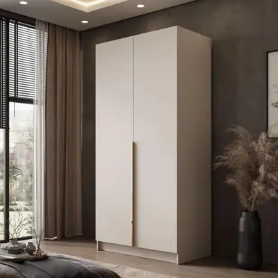 Preisvergleich für KIPPSCHRANK AUREL KASCHMIR 2D, BxHxT 100x210x57 cm, in der Farbe Beige, aus Holzwerkstoff