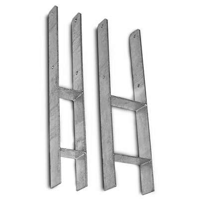 10x Pfostenanker H-Träger 60x5 Cm - Feuerverzinkt, Für 10 Cm Balken (Carport, Zaun, Geländer)