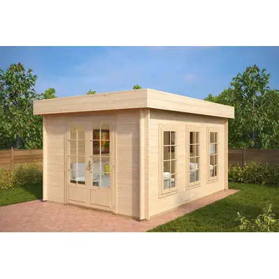 Preisvergleich für Gartenhaus “Jacob B” 3x4m | 3x4m großes Gartenhaus aus Holz | Kleines Gartenhaus aus Holz | Mini-Gartenhaus, aus Sicherheitsglas