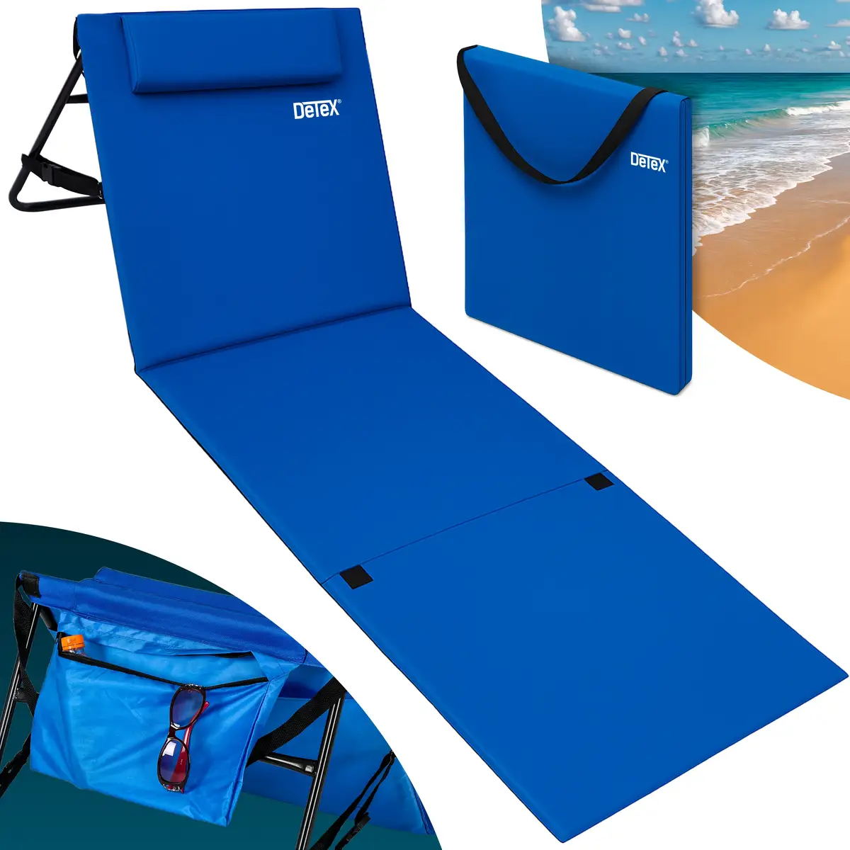 Preisvergleich für Strandmatte Blau 158x56x46cm, BxHxT 56x45.5x158 cm ...