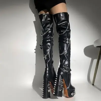 Oberschenkelhohe Overknee-Stiefel Für Damen, 12CM Stiletto