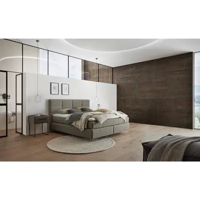 Preisvergleich für Dieter Knoll BOXSPRINGBETT Greige 160x200 cm, aus Kunststoff