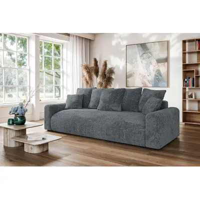 Preisvergleich für Home affaire Big-Sofa LAKESIDE klein 3-Sitzer Schlafsofa mit Bettkasten, Breite 238 cm Liegefläche 149x195 cm, hoher Sitzkomfort,, BxHxT 238x98x85 cm, in der Farbe Grau, aus Polyester