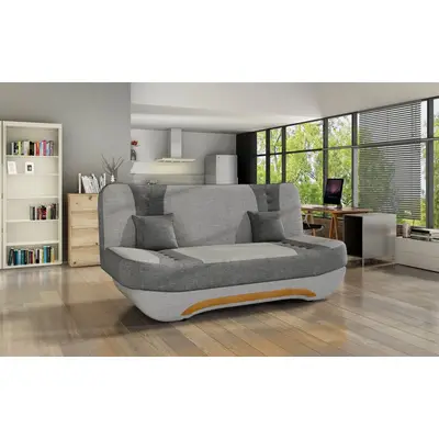 Preisvergleich für OUTLET Klick-klack-Sofa Schlafsofa GIANA in Stoff Hellgrau-Grau