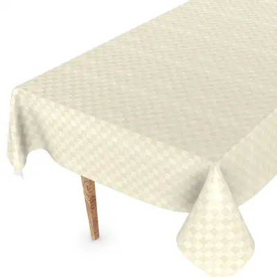 Preisvergleich für Wachstuch Tischdecke abwaschbar Wachstischdecke Meterware Karo Quadrat Hellgold Outdoor Tischdecke Gartentischdecke 100x140cm,