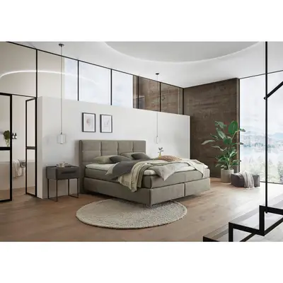 Preisvergleich für Dieter Knoll BOXSPRINGBETT Greige 160x200 cm, aus Kunststoff