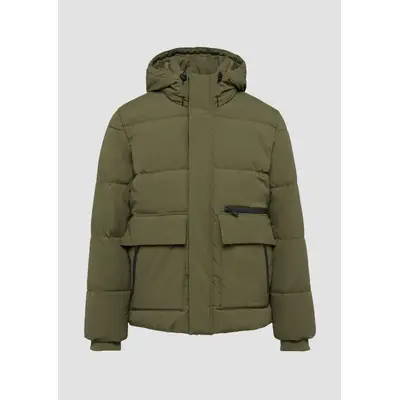 Preisvergleich für QS Gesteppte Winterjacke mit Kapuze und Innenkragen,  Herren, Grün, Größe M, aus Polyester Ladendirekt